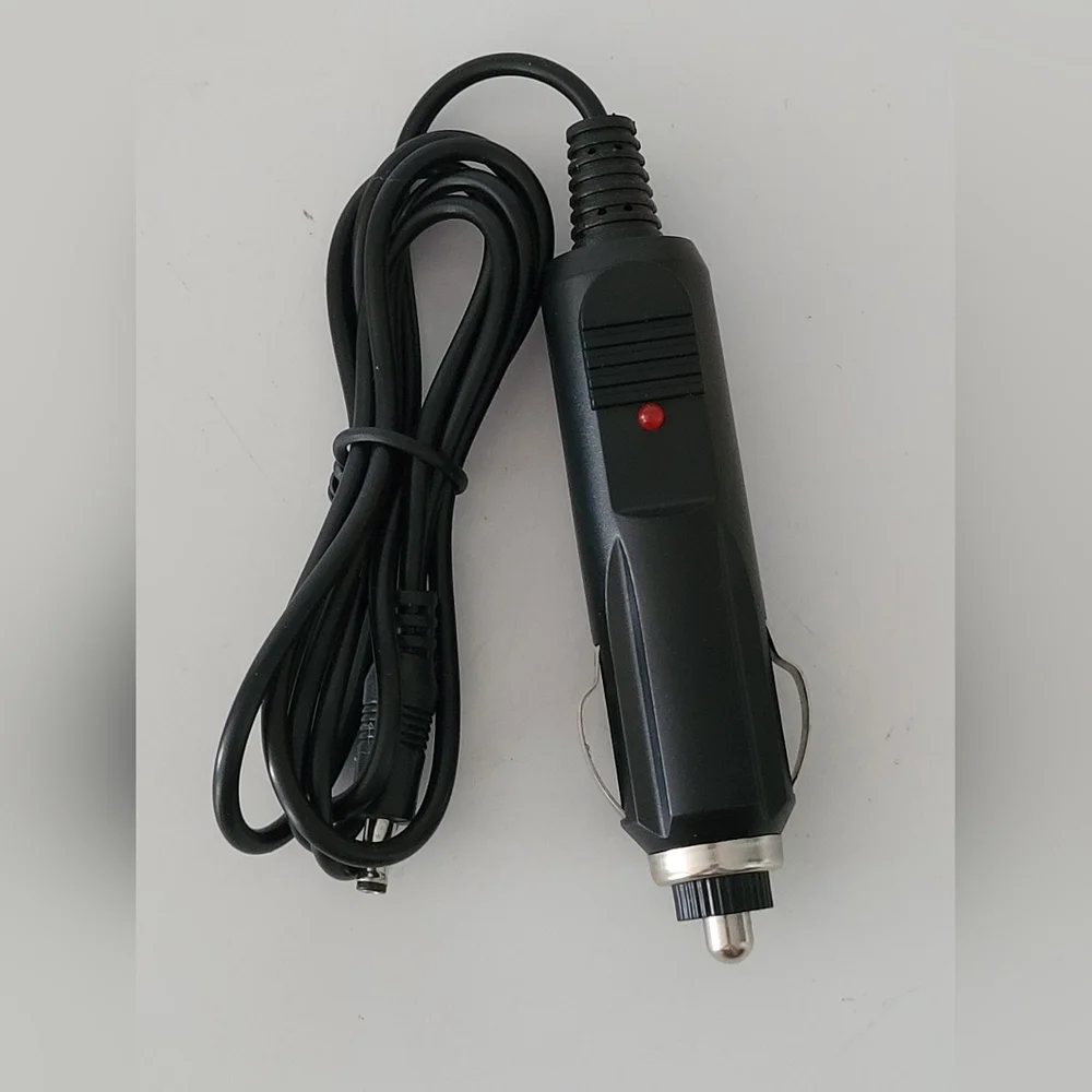 New (2mm) 12V DC Car Charger Power Suppy 3 FT Black Cable Cord Plug. This car ch